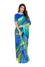 Vamika Blue Linen Satin Border Saree | Grab2Buy