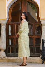 Yufta Green Printed and Embroidered Dress | Grab2Buy