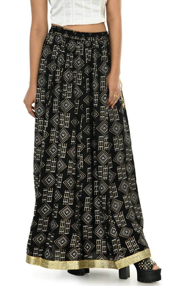 Mominos Fashion Moeza Cotton Black Printed Lehenga (Lancha) | Grab2Buy