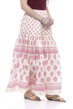 Mominos Fashion Cotton Block Print With Lace Work Off White Maroon Color Prints Palazzo | Grab2Buy