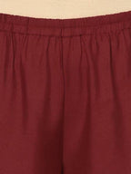 Aniyah Rayon Maroon Color Block Print Flared Slip-On Palazzo (AN-213K) | Grab2Buy