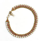 Mominos Fashion Kamal Johar Red Kundan Anklets | Grab2Buy
