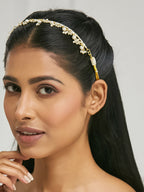 Nuyug 22K Gold-Plated Kundan & Pearl Studded Matha Patti Head Jewellery | Grab2Buy
