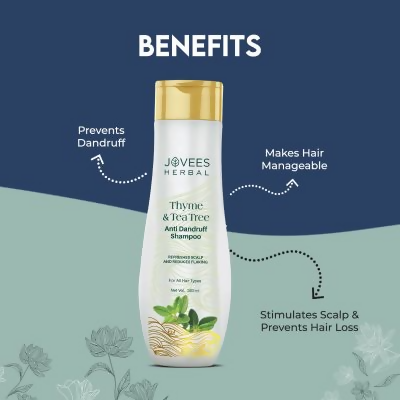 Jovees Thyme & Tea Tree Anti Dandruff Shampoo For All Hair Types | Grab2Buy