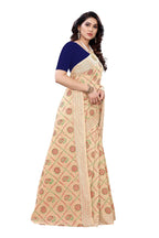 Vamika Cream Linen Jari Border Saree (CHARVI CREAM) | Grab2Buy