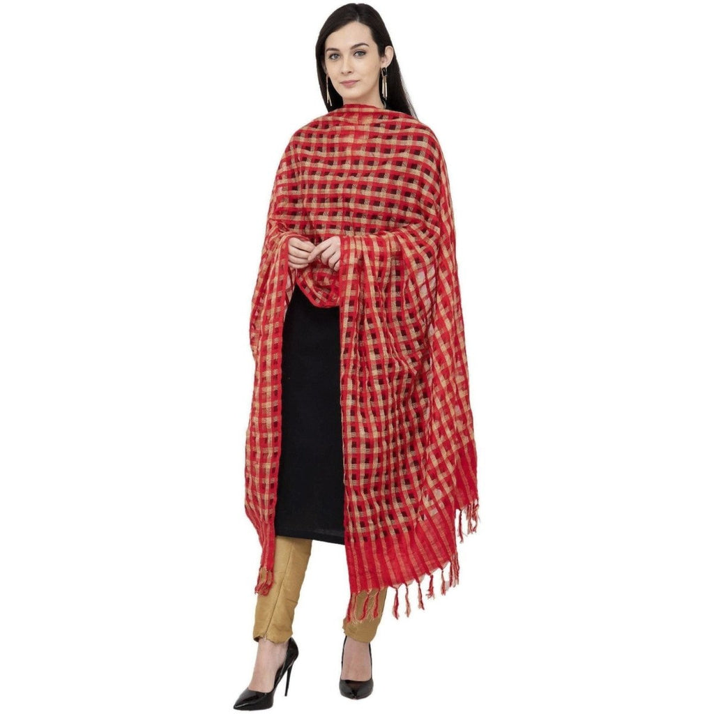 A R Silk Golder Box Regular Dupatta Color Red Dupatta or Chunni | Grab2Buy