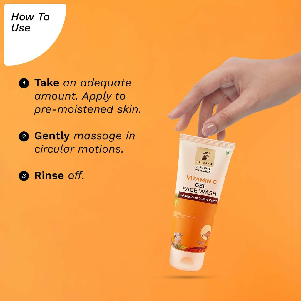 Pilgrim Australian Vitamin C Gel Face Wash For Glowing Skin With Kakadu Plum & Lime Pearl | Grab2Buy