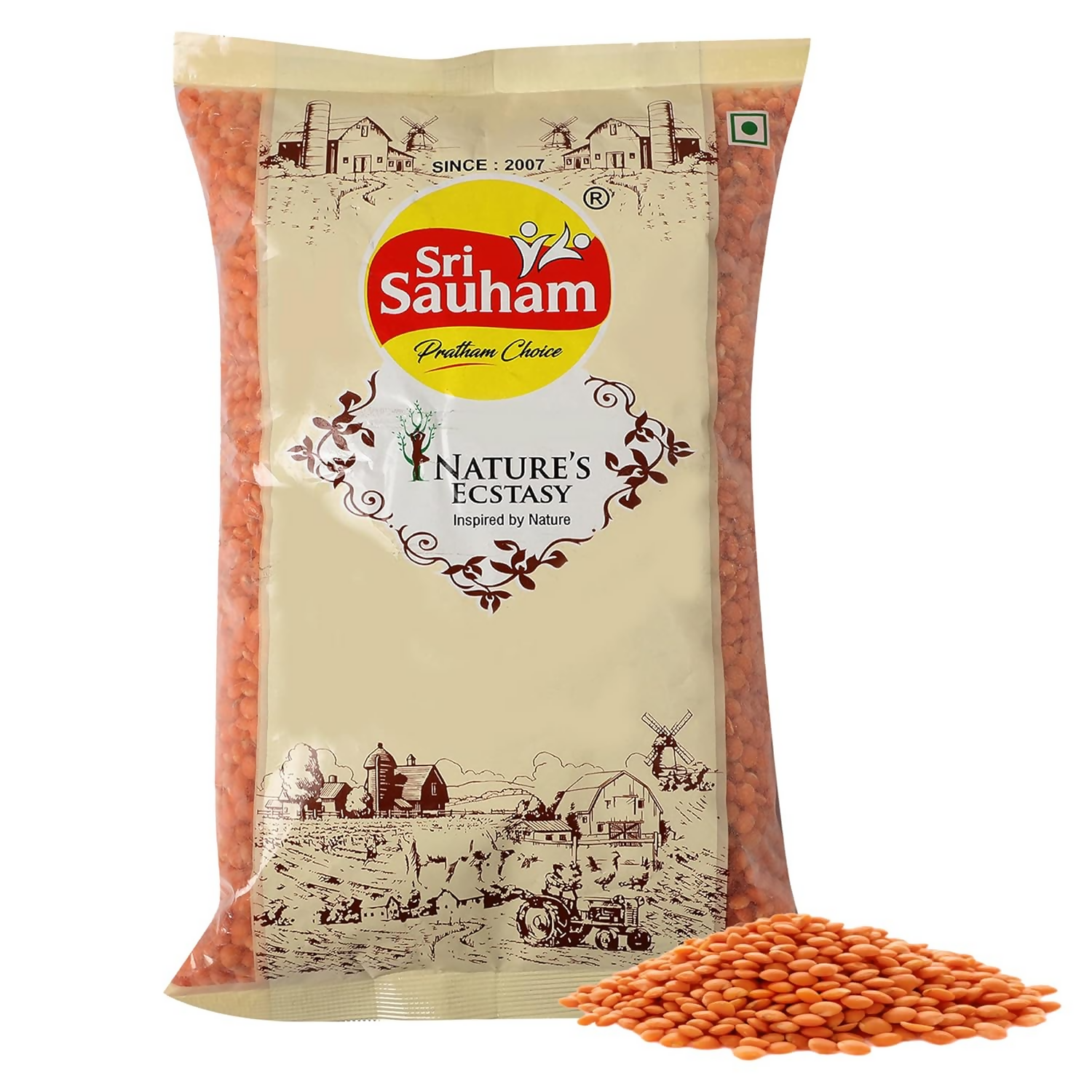 Sri Sauham Premium Lal Malka Dal Fresh Sabut Masoor Dal | Swadesiicart