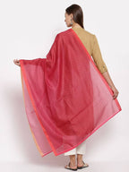 Myshka Women's Red Cotton Solid Casual Dupatta | Grab2Buy