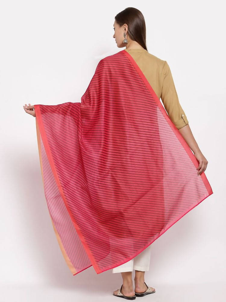 Myshka Women's Red Cotton Solid Casual Dupatta | Grab2Buy