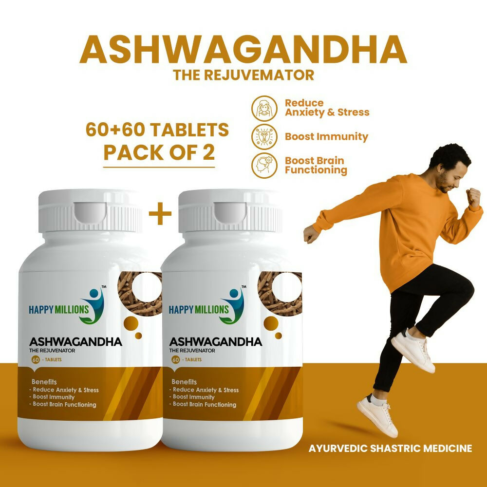 HappyMillions Ayurvedic Ashwagandha Tablets | Grab2Buy