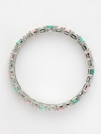 NVR Women's Set of 2 Multi-Coloured CZ Stone-Studded Handcrafted Bangles