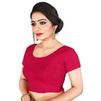 Vamika Pink Lycra Plain Blouse | Grab2Buy