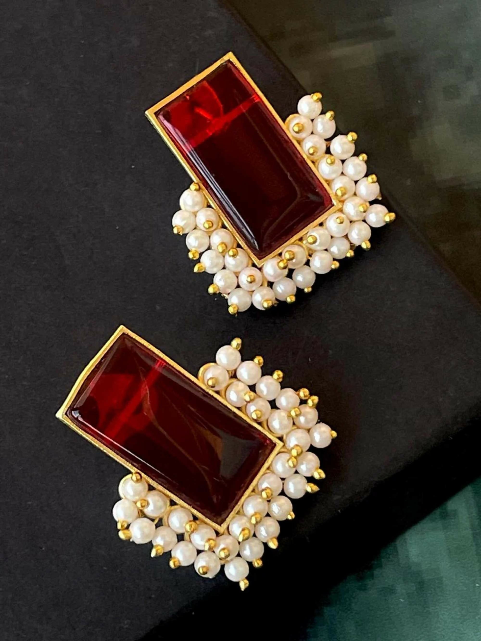 Joban Fashion Monalisa Stone Beaded Stud Earring | Grab2Buy