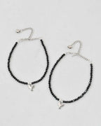 VOJ Set of 2 Bird Black Beads Anklet