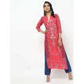 Cheera Pink Straight Printed Long Kurta | Grab2Buy