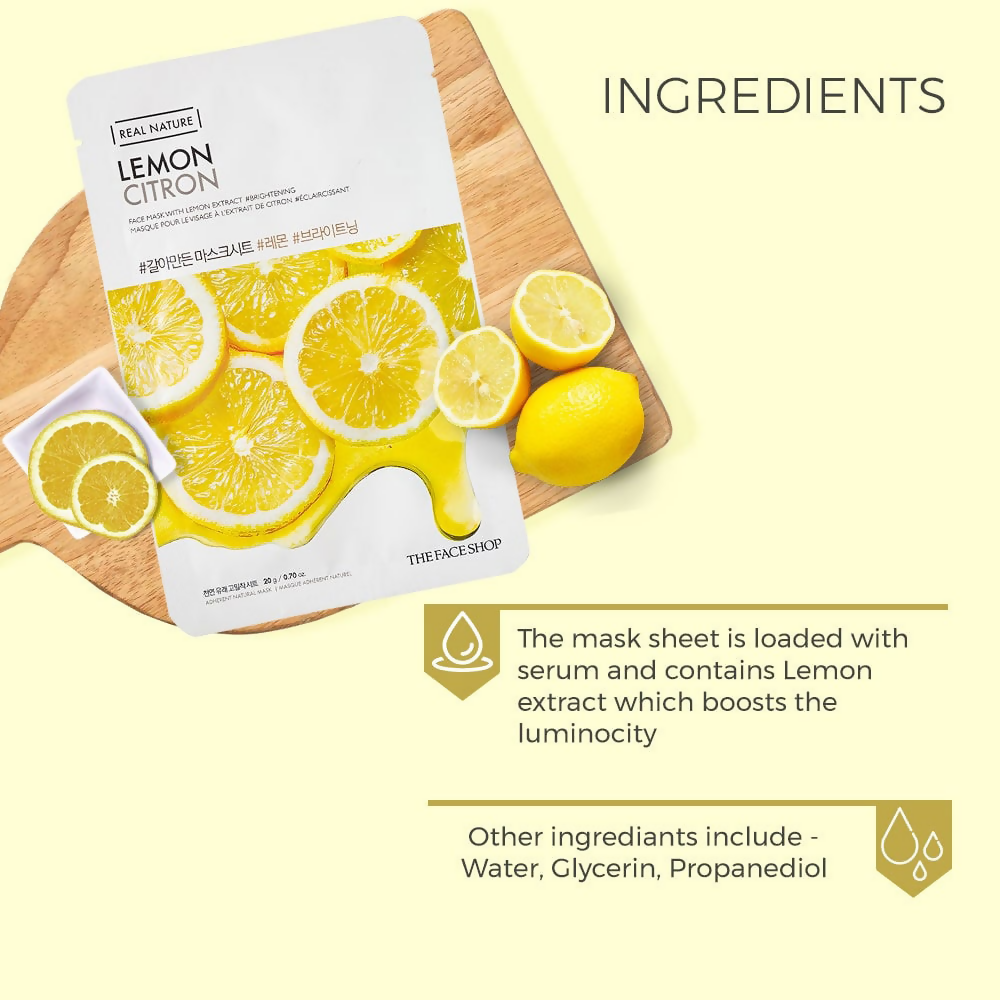 The Face Shop Real Nature Lemon Face Mask - Korean Skincare | Grab2Buy