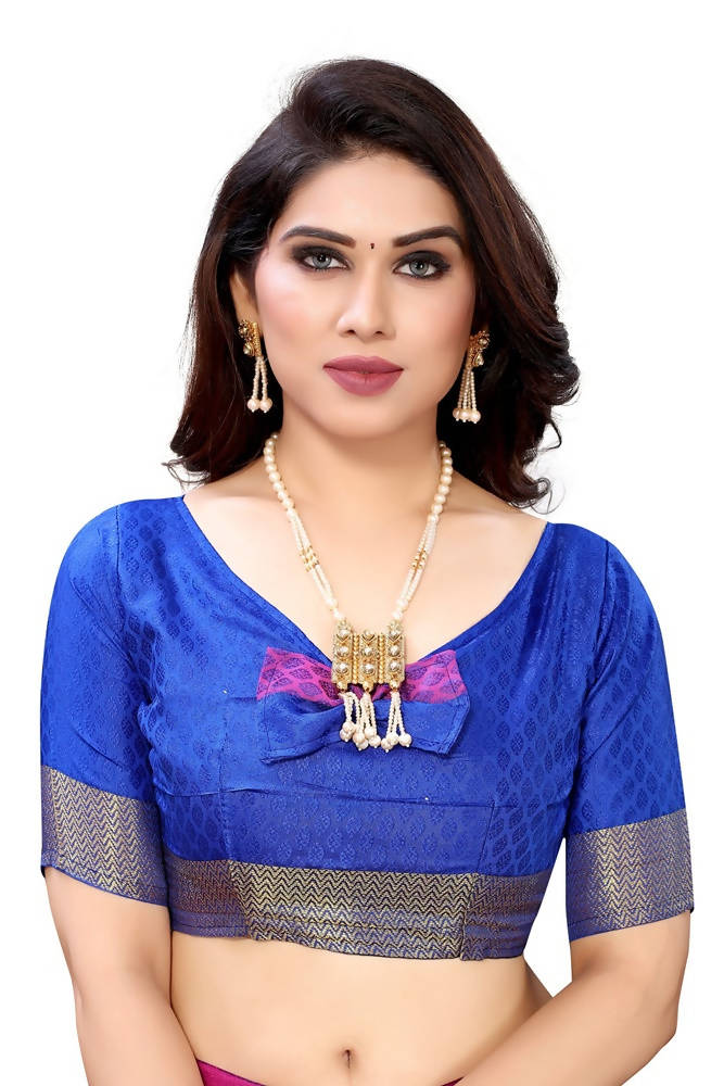 Vamika Banarasi Jacquard Weaving Purple Saree | Grab2Buy