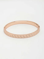 NVR Men's Rose Gold Stainless Steel Kada Bracelet