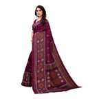 Vamika Printed Jute Silk Purple Saree (Namita Purple) | Grab2Buy