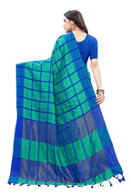 Vamika Blue Cotton Silk Weaving Saree (SATURN BLUE) | Grab2Buy