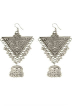 Mominos Fashion Joharkamal Silver-Plated Triangle Design Drop Earrings For Women | Grab2Buy