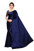 Vamika Navy Satin Designer Saree (DUST NAVY) | Grab2Buy