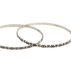 Mominos Fashion Trendy Oxidised Silver Plated Bangles | Grab2Buy