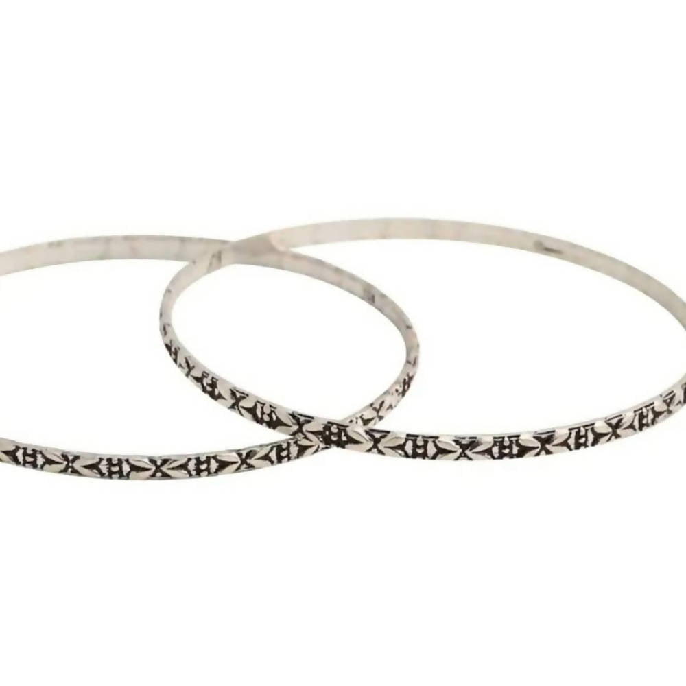 Mominos Fashion Trendy Oxidised Silver Plated Bangles | Grab2Buy