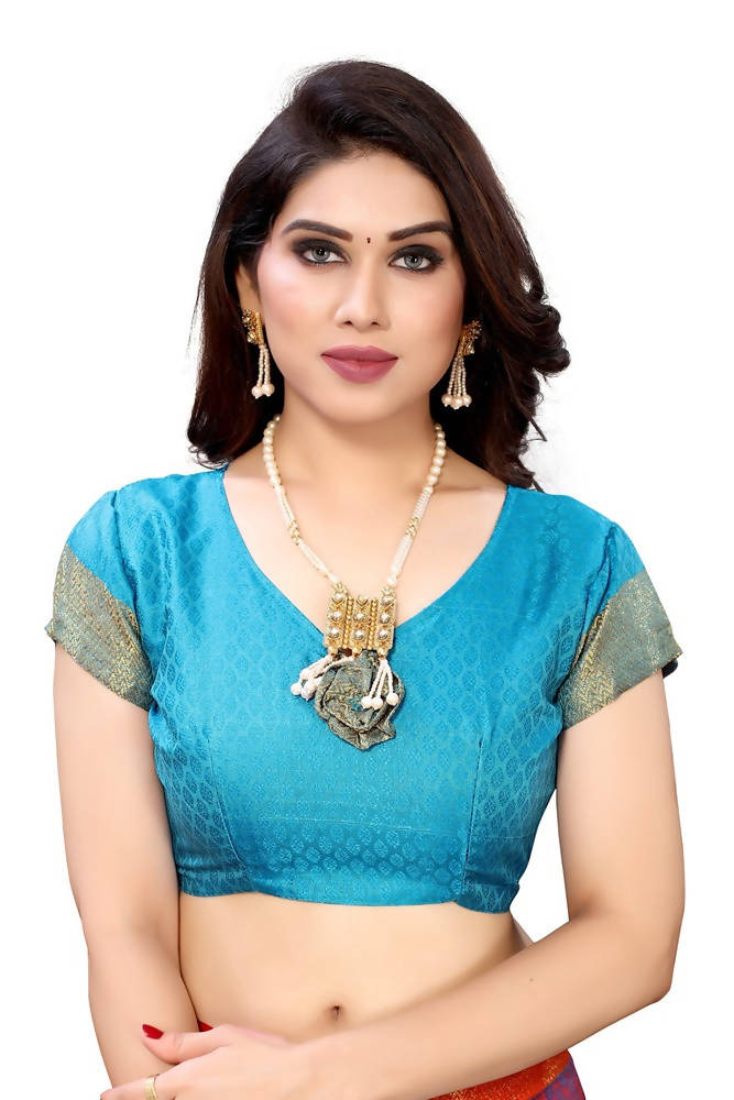 Vamika Banarasi Jacquard Weaving Rama Green Saree | Grab2Buy