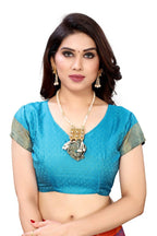 Vamika Banarasi Jacquard Weaving Rama Green Saree | Grab2Buy
