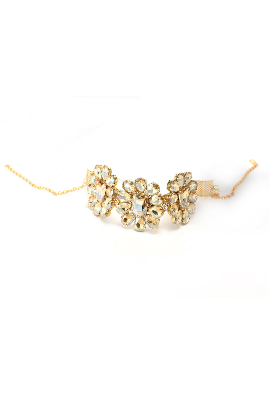 Mominos Fashion Joharkamal Gold-Polished Brass Finish Stone Choker For Women & Girls (Golden) | Grab2Buy
