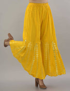 Mominos Fashion Yellow Mirror Palazzo | Grab2Buy