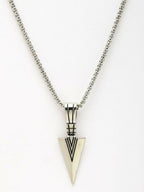 NVR Men's Arrow Shaped Silver Plated Pendant with Chain | Grab2Buy