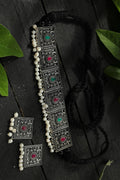 Mominos Fashion Johar Kamal Statement Silver-Plated Brass Finish Kundan/Pearls Choker For Women (Multi) | Grab2Buy
