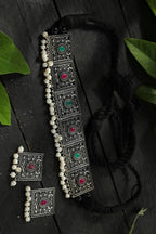 Mominos Fashion Johar Kamal Statement Silver-Plated Brass Finish Kundan/Pearls Choker For Women (Multi) | Grab2Buy