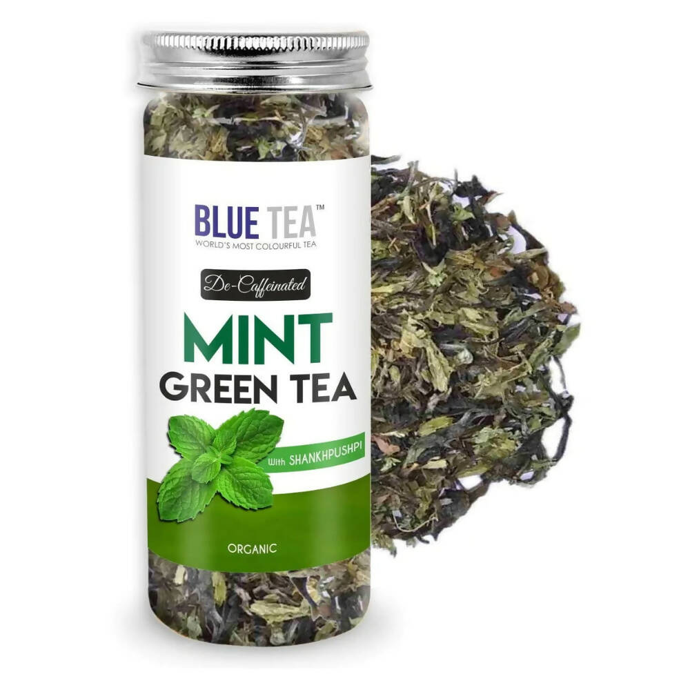 Blue Tea Organic Mint Green Tea with Shankhpushpi | Grab2Buy