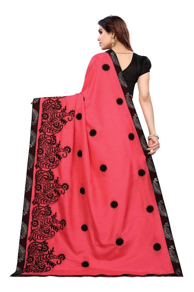 Vamika Pink Dola Silk Embroidery Saree | Grab2Buy