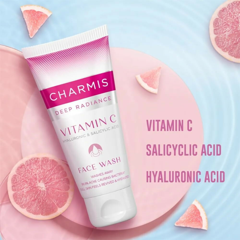 Charmis Deep Radiance Vitamin C Face Wash with Hyaluronic Acid & Salicylic Acid | Grab2Buy