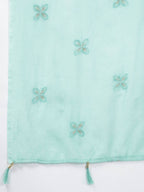 Yufta Women Green Bandhani Yoke Design Pure Cotton Kurta with Palazzo and Dupatta | Grab2Buy