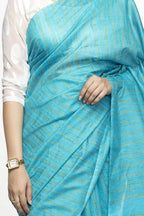 Mominos Fashion Firozi Color Bhagalpuri Saree | Grab2Buy