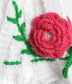 Chutput Kids Woollen Hand Knitted Rosetto Detailed Cap - White | Grab2Buy