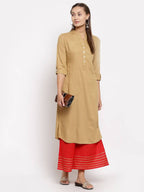 Myshka Women's Red Cotton Solid Casual Palazzo | Grab2Buy