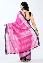 Mominos Fashion Moeza Bhagalpuri Handloom Silk Pink Saree | Grab2Buy