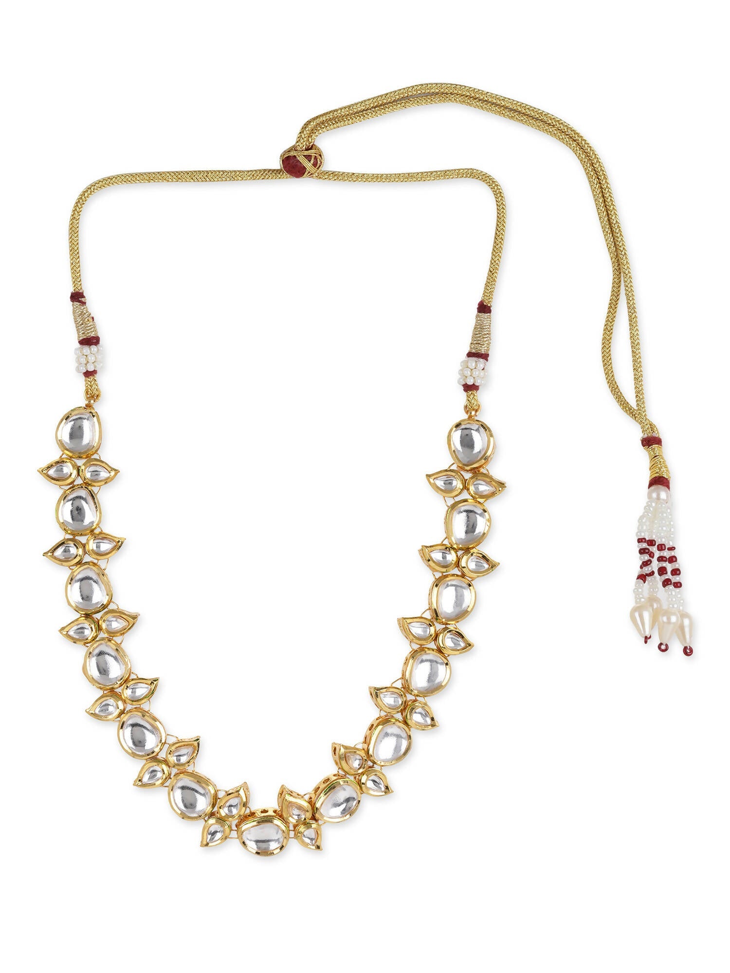 Gold-Toned White Brass Gold-Polished Necklace - Ruby Raang | Grab2Buy