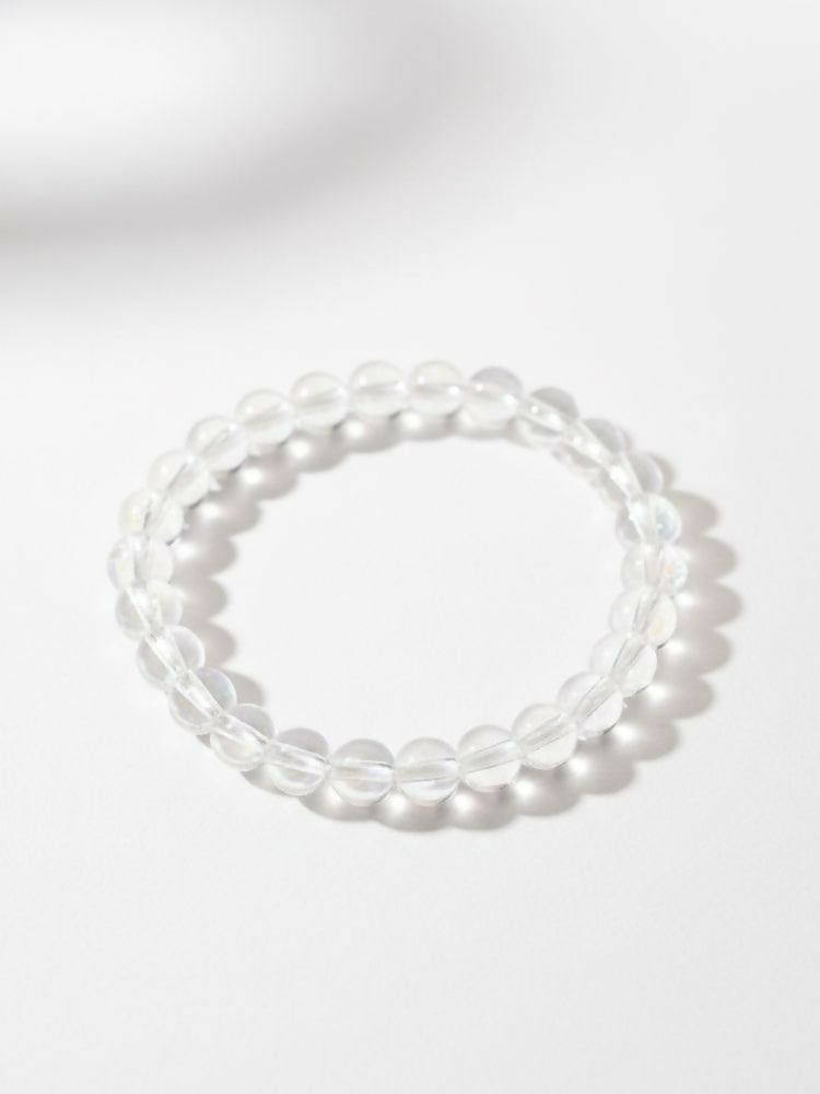 NVR White Crystal Beaded Bracelet for Men & Women | Grab2Buy