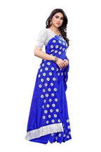 Vamika Zoya Silk Embroidered Blue Saree (RAKHI BLUE) | Grab2Buy