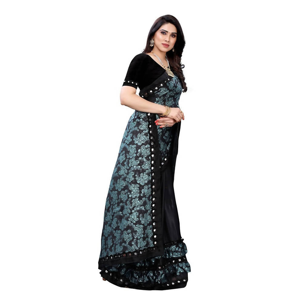 Vamika Black Lycra Designer Saree (Niya Black) | Grab2Buy
