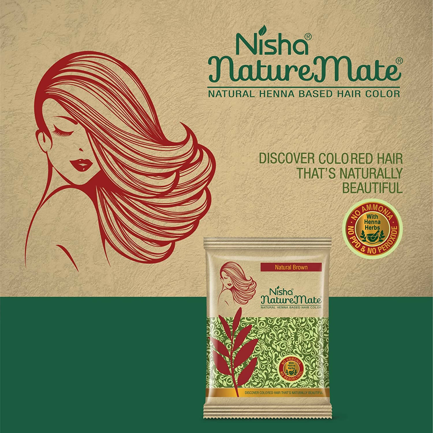 Nisha Nature Mate Henna Based Hair Natural Brown Color | Grab2Buy