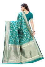 Vamika Banarasi Jacquard Weaving Rama Green Saree (PARINITI RAMA) | Grab2Buy